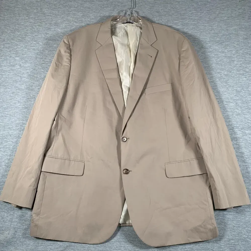Brooks Brothers Suit Jacket Mens 50 Long Beige Cotton Madison 2 Button Blazer